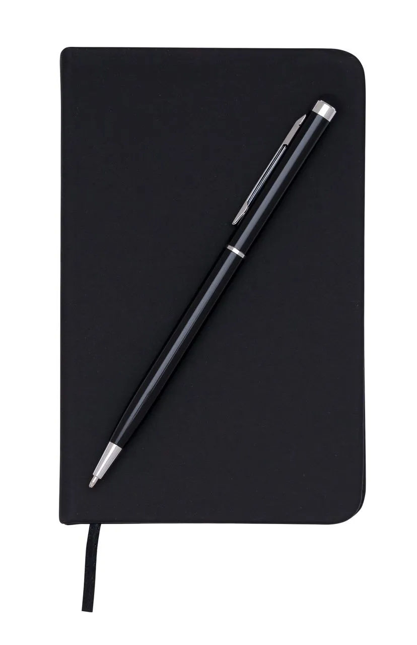 Рекламен комплект бележник A6 и метална химикалка