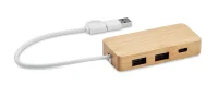 Рекламен бамбуков USB хъб с 3 порта
