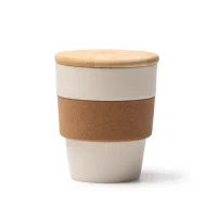 Рекламна еко чаша с бамбуков капак и корков захват 350ml