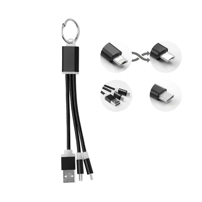 Рекламно USB кабел за зарядно с ключодържател